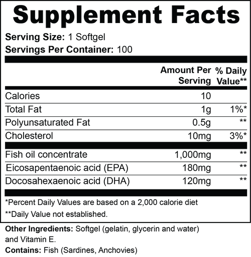 Omega-3 EPA 180mg + DHA 120mg
